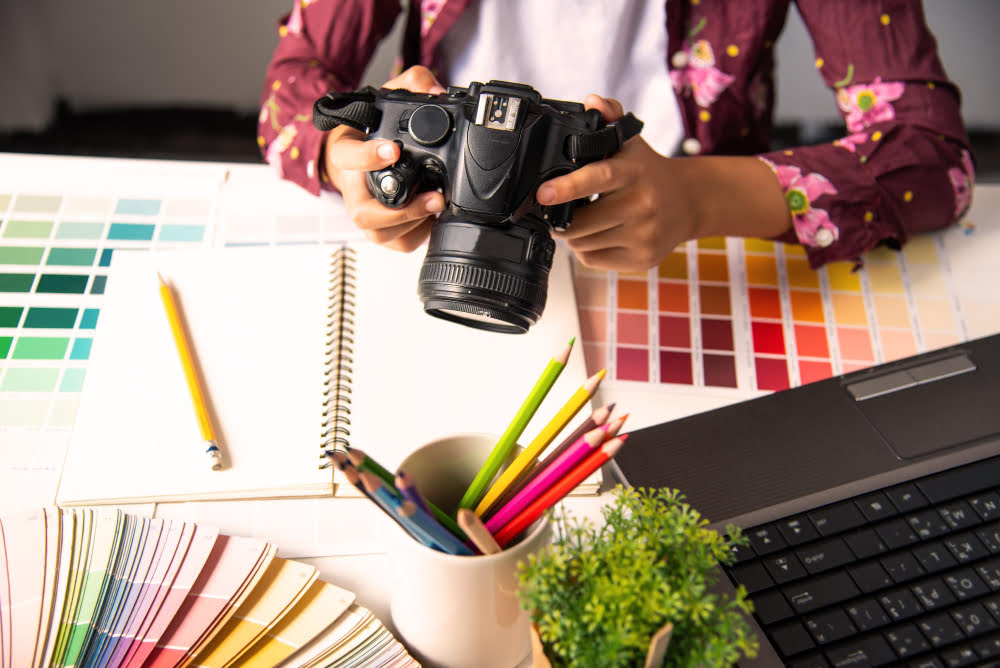 Students learning cinematic editing during color grading courses in Kerala.